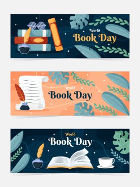 Dünya Kitap Günü Sancak Şablonu Koleksiyonu