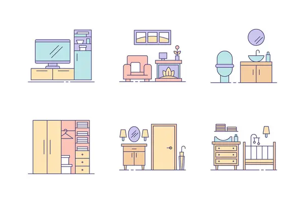 Mobilya Simgesi Koleksiyonlu Ev Dekorasyonu Tasarımı