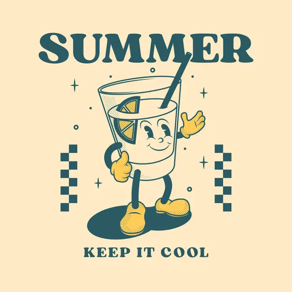 Harika Çizgi Film Yaz Titreşimleri Karakter Vintage Biçimi