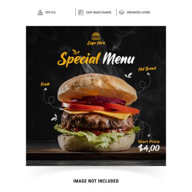 Taze Burgerler Sosyal Medya Posta Şablonu