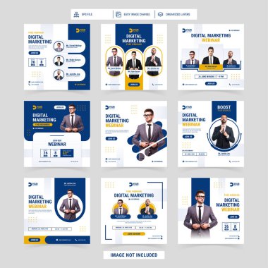Dijital Pazarlama Kursu Sosyal Medya Şablon Koleksiyonu Webinar Çevrimiçi