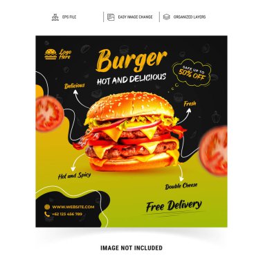 Taze Burgerler Sosyal Medya Posta Şablonu