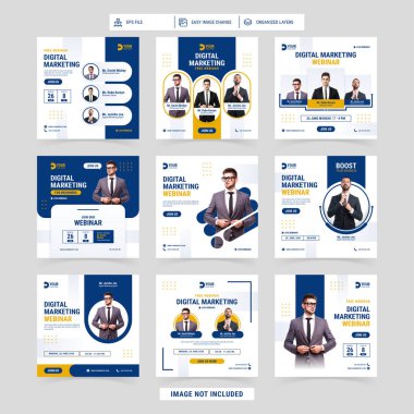 Dijital Pazarlama Kursu Sosyal Medya Şablon Koleksiyonu Webinar Çevrimiçi