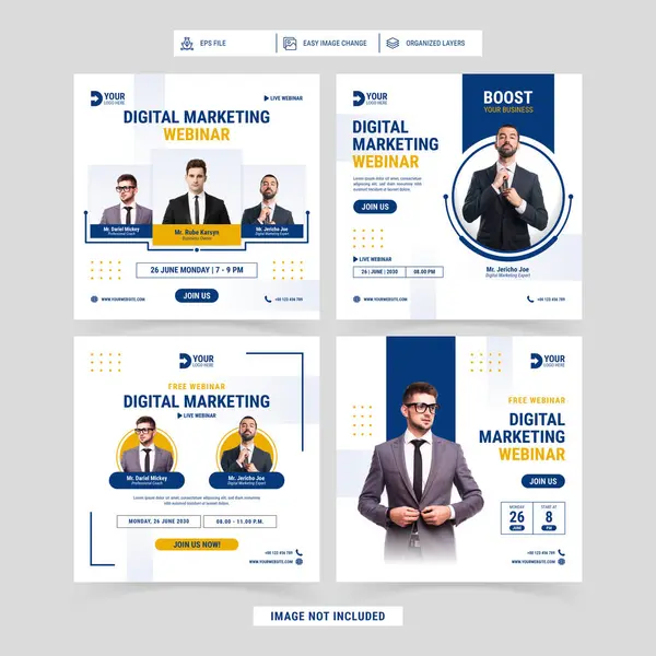 Dijital Pazarlama Kursu Sosyal Medya Şablon Koleksiyonu Webinar Çevrimiçi