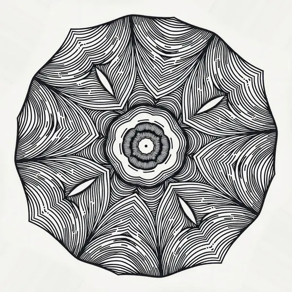 Soyut stil çizgisi sanat siyah mürekkep çiçek süslemesi grafik tasarımı