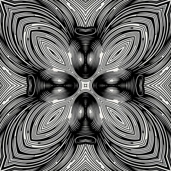 Soyut stil çizgisi sanat siyah mürekkep çiçek süslemesi grafik tasarımı