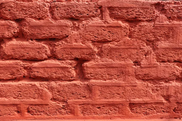 Red Laterite Brick Wall Used Background — Stock Photo, Image