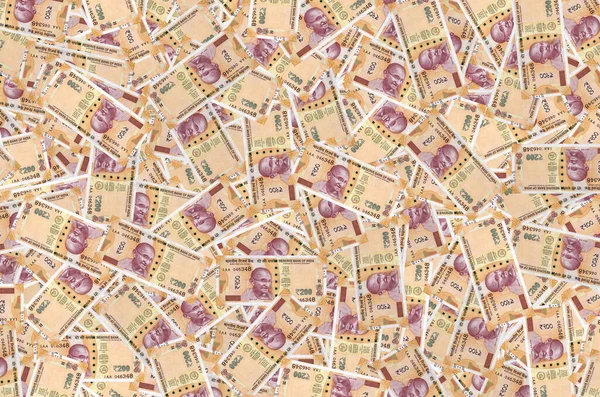 New Indian Currency 200 Rupee Notes Background — Stock Photo, Image