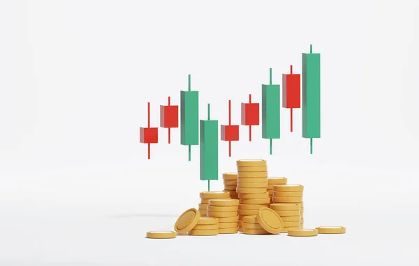 Свечные Графики Графики Монеты Купля Продажа Фондовый Рынок Бизнес Финансы — стоковое фото