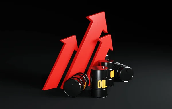 Petrol fiyatları ve bu grevdeki enerji endüstrisi üzerindeki etkileri. Artan talebi ve petrol üzerindeki etkilerini araştırın. 3 Boyutlu resimleme.