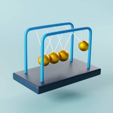 Fizik ve öğrenmenin sallanan sarkacın sembolik karışımını içeren eğitim büyüleyicidir. Bilimsel kavramlar ve akademik görseller için mükemmel. 3 Boyutlu resimleme 