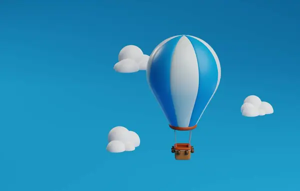 魅惑的な旅の熱気球にバーク 探検の本質を伝えるのに最適です 3Dレンダリングイラスト ロイヤリティフリーのストック写真