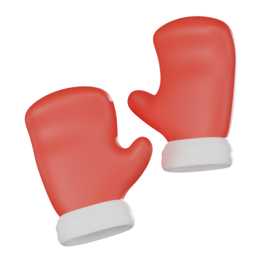 3D render Festive Christmas Tatil dekorasyonunu eldivenledi Simge.