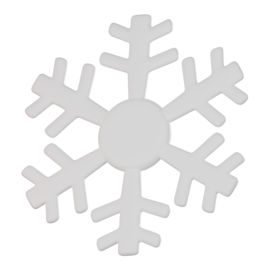 3D Kar Tanesi bayramı simgesi Noel simgeleri oluştur.