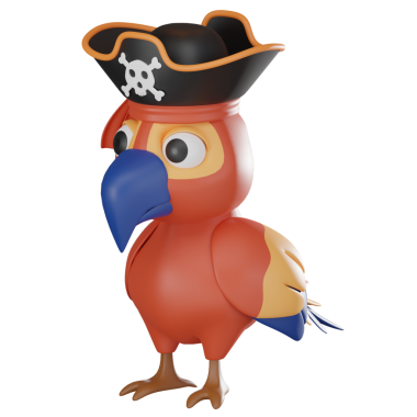 3B Render Korsan Papağan Simgesi ResmiComment