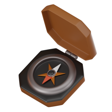 3B Render Pusula, Keşif ve Macera Simgesi Simgeleme Aracı