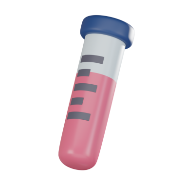 Tıbbi Test Kan Tüp Tüpü Tıbbi ve Sağlık Projeleri için 3 boyutlu ikon. 3 Boyutlu Hazırlama.