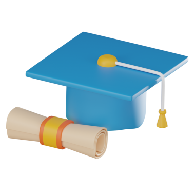 Mezuniyet şapkası ve diplomasıyla akademik başarı. Başarıyı, tamamlamayı sembolize eden bu sanal tasarım eğitim kilometre taşlarını kutlamak için mükemmeldir. 3B Resim Hazırlama