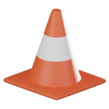 Güvenlik konisi sembolü ihtiyat ve tehlike içeren bir yapı. Yol çalışmaları, inşaat alanları ve güvenlik önlemleriyle ilgili projeler için mükemmel. 3 Boyutlu resimleme