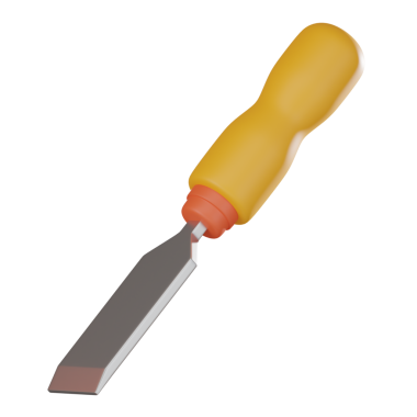 Bir inşaat keskisi içeren bir zanaatkarlık. İnşaat, marangozluk ve DIY projeleri için ideal. Hassasiyet ve usta işçilik. 3 Boyutlu resimleme