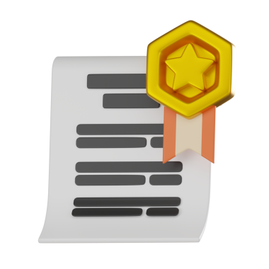 Diploma, yıldız ve kurdele. Eğitimsel başarılar için mükemmel, başarıyı simgeliyor. 3 Boyutlu Resim Çizimi