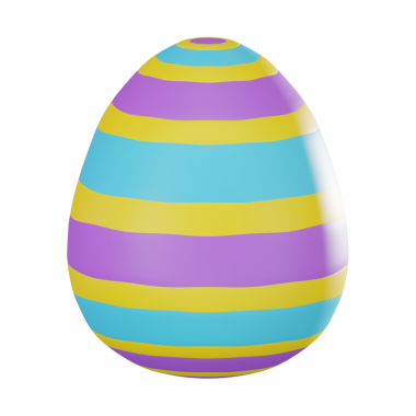 3 boyutlu paskalya yumurtası simgesi oluşturma özelliği. Tatil temaları, tebrik kartları ve dijital sanat eserleri için ideal. Eğlenceli ve neşeli bir dekorasyon unsuru..