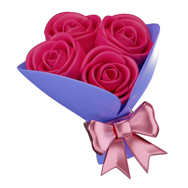 Gül buketi. Sevgililer Günü 'nde ve özel günlerde sevgi ve neşe iletmek için mükemmel. 3 Boyutlu resimleme