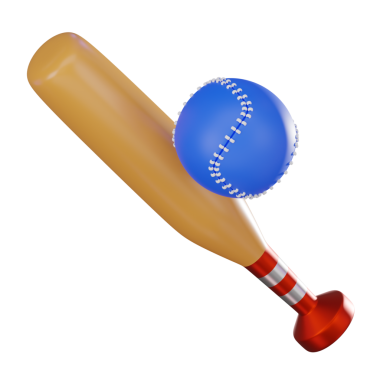 Beyzbol sopası ve topuyla vurucu bir şekilde sergileniyor. Sporla ilgili tasarımlar, promosyon malzemeleri ve hevesli içerik için ideal. 3 Boyutlu resimleme.