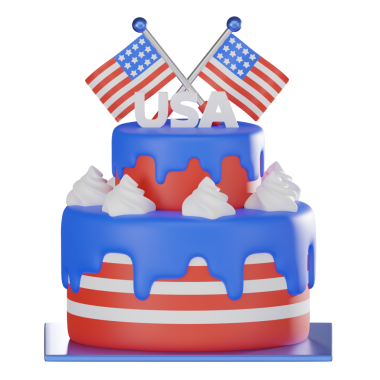 Amerika 'nın bağımsızlık günü temaları için çok lezzetli bir ikon. 3 Boyutlu resimleme.