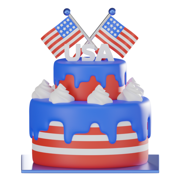 Amerika 'nın bağımsızlık günü temaları için çok lezzetli bir ikon. 3 Boyutlu resimleme.