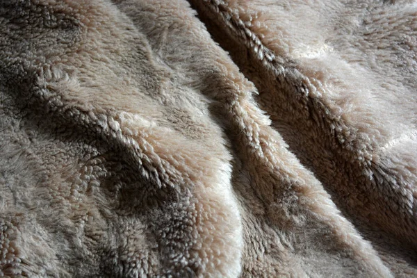 Synthetisches Braunes Material Form Von Natürlicher Wolle Natürlichem Teurem Naturfell — Stockfoto
