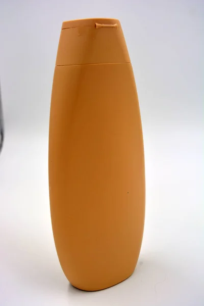 Bella Bottiglia Plastica Marrone Confezione Shampoo Crema Cura Del Corpo — Foto Stock