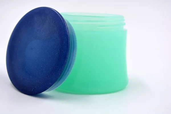 Cosméticos Crema Facial Cuidado Piel Cara Cuerpo Frasco Plástico Verde —  Fotos de Stock
