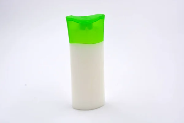 Cosmetica Gezichtscrème Gezichts Lichaamsverzorging Een Transparante Plastic Stijlvolle Fles Met — Stockfoto