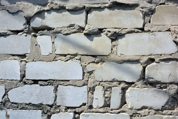 Unusual Construction Background White Bricks Smeared Gray Cement Professional Uneven — Stock Photo, Image