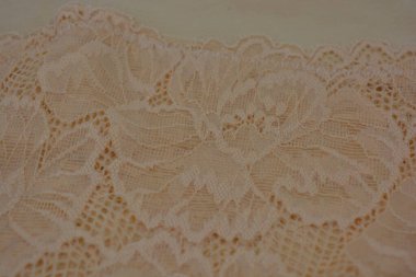 Çiçek tomurcuklarından bej, kumlu, güzel dantel, çiçek açan güller, şakayıklar. Alışılmadık kumaş, doğal pamuktan yapılmış bej kumaşlara parıltılı dantel..