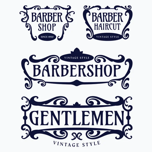 Flourish Frames Barbershop Label Banner Logo Emblem Menu Sticker Other Vecteur En Vente