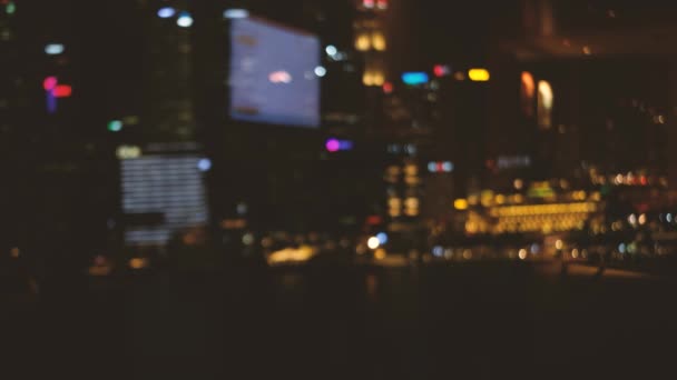 离焦的夜交通灯背景 — 图库视频影像