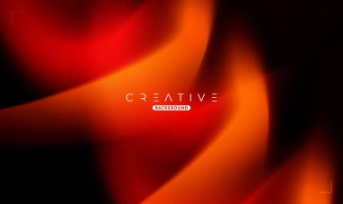 Soyut sıvı gradyan arkaplan. Siyah ve Turuncu Sıvı Renk Gradyanı. Reklamlar, Banner, Poster, Kapak, Web, Broşür, Duvar Kağıdı ve Broşür için Tasarım Şablonu. Vektör.