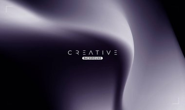 Soyut sıvı gradyan arkaplan. Siyah ve Beyaz Akışkan Renk Gradyanı. Reklamlar, Banner, Poster, Kapak, Web, Broşür, Duvar Kağıdı ve Broşür için Tasarım Şablonu. Vektör.