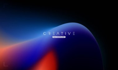 Soyut sıvı gradyan arkaplan. Siyah, Mavi ve Turuncu Akışkan Renk Gradyanı. Reklamlar, Banner, Poster, Kapak, Web, Broşür, Duvar Kağıdı ve Broşür için Tasarım Şablonu. Vektör.