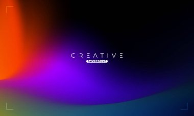 Soyut sıvı gradyan arkaplan. Mor ve Turuncu Akışkan Renk Gradyanı. Reklamlar, Banner, Poster, Kapak, Web, Broşür, Duvar Kağıdı ve Broşür için Tasarım Şablonu. Vektör.