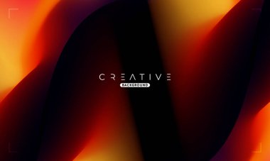 Soyut sıvı gradyan arkaplan. Siyah ve Turuncu Sıvı Renk Gradyanı. Reklamlar, Banner, Poster, Kapak, Web, Broşür, Duvar Kağıdı ve Broşür için Tasarım Şablonu. Vektör.