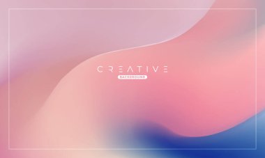 Soyut sıvı gradyan arkaplan. Pembe ve Mavi Akışkan Renk Gradyanı. Reklamlar, Banner, Poster, Kapak, Web, Broşür, Duvar Kağıdı ve Broşür için Tasarım Şablonu. Vektör.
