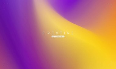 Soyut sıvı gradyan arkaplan. Mor ve Sarı Akışkan Renk Gradyanı. Reklamlar, Banner, Poster, Kapak, Web, Broşür, Duvar Kağıdı ve Broşür için Tasarım Şablonu. Vektör.