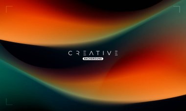 Soyut sıvı gradyan arkaplan. Yeşil ve Turuncu Sıvı Renk Gradyanı. Reklamlar, Banner, Poster, Kapak, Web, Broşür, Duvar Kağıdı ve Broşür için Tasarım Şablonu. Vektör.