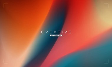 Soyut sıvı gradyan arkaplan. Turuncu ve Mavi Akışkan Renk Gradyanı. Reklamlar, Banner, Poster, Kapak, Web, Broşür, Duvar Kağıdı ve Broşür için Tasarım Şablonu. Vektör.