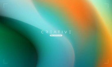 Soyut sıvı gradyan arkaplan. Yeşil ve Turuncu Sıvı Renk Gradyanı. Reklamlar, Banner, Poster, Kapak, Web, Broşür, Duvar Kağıdı ve Broşür için Tasarım Şablonu. Vektör.