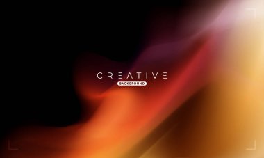 Soyut sıvı gradyan arkaplan. Turuncu ve Siyah Akışkan Renk Gradyanı. Reklamlar, Banner, Poster, Kapak, Web, Broşür, Duvar Kağıdı ve Broşür için Tasarım Şablonu. Vektör İllüstrasyonu.