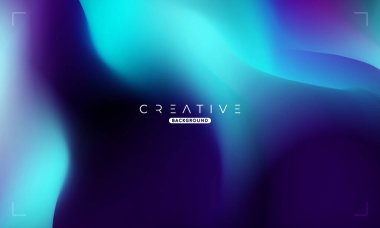 Soyut sıvı gradyan arkaplan. Mavi ve Mor Sıvı Renk Gradyanı. Reklamlar, Banner, Poster, Kapak, Web, Broşür, Duvar Kağıdı ve Broşür için Tasarım Şablonu. Vektör.